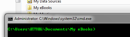 cmd.exe opened to the selected folder